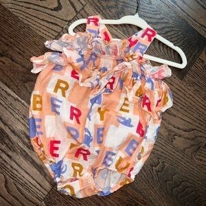 Burberry Multicolor Letter Print Romper